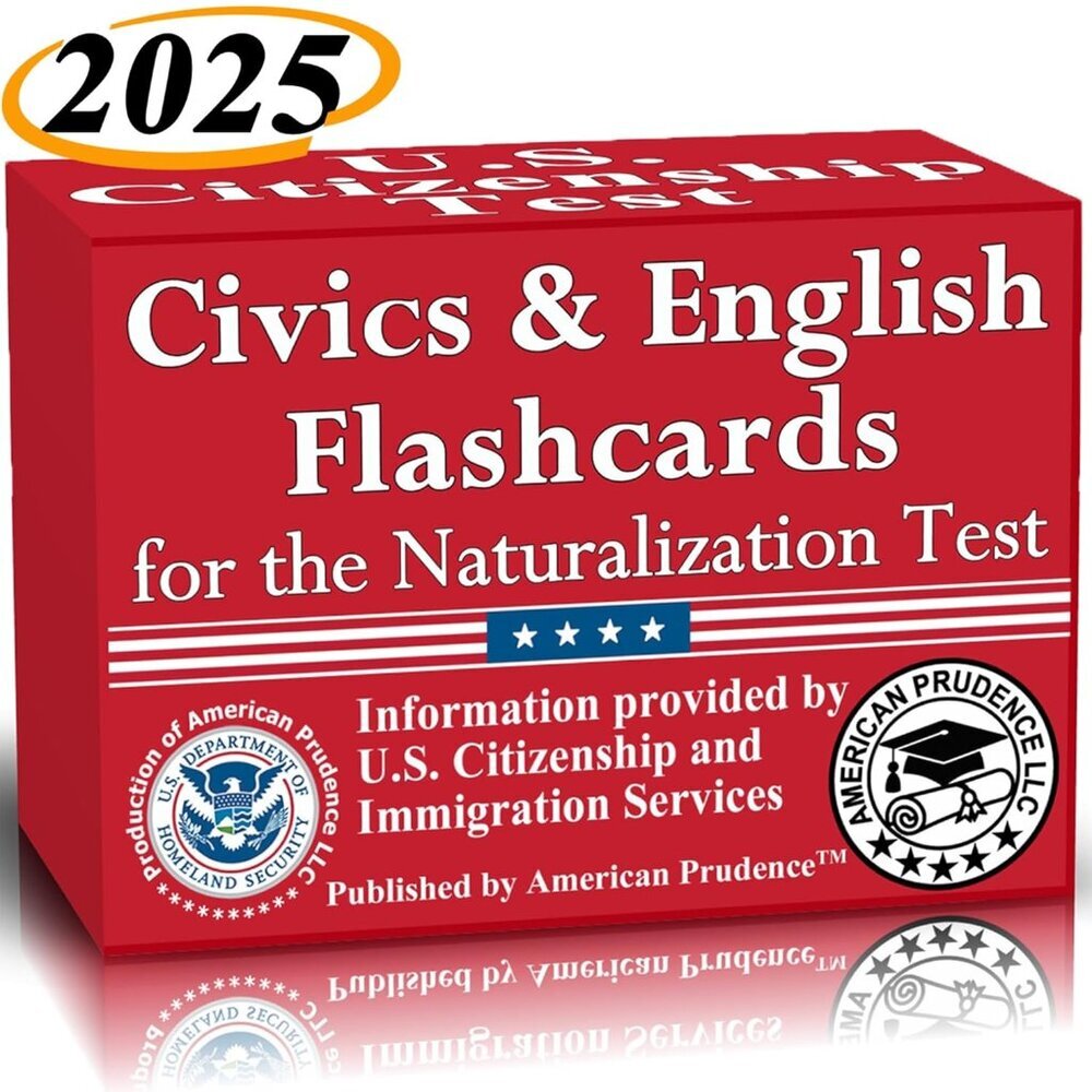 Citizenship Flash Cards 2025 to study for the Naturalization test includes Civic